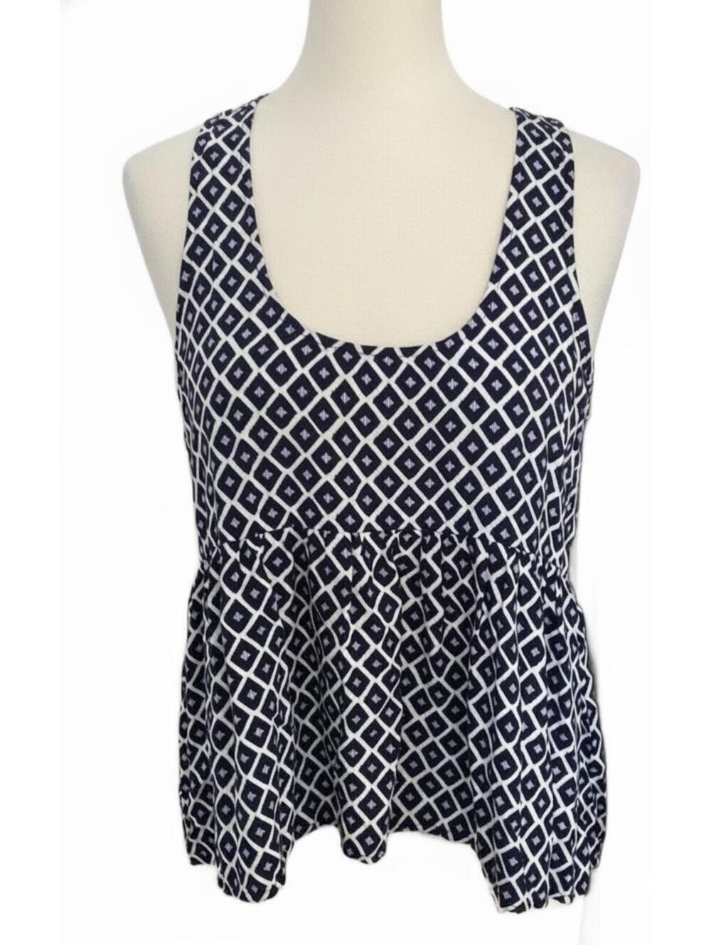 JACK Sleeveless Blouse Racerback Peplum Diamonds Lightweight Boho Size Small